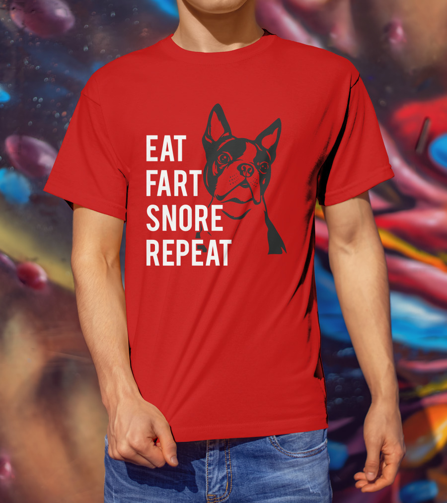 EAT FART SNORE REPEAT Bulldog T-Shirt