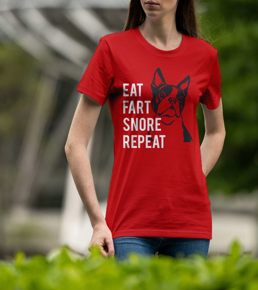 EAT FART SNORE REPEAT Bulldog T-Shirt