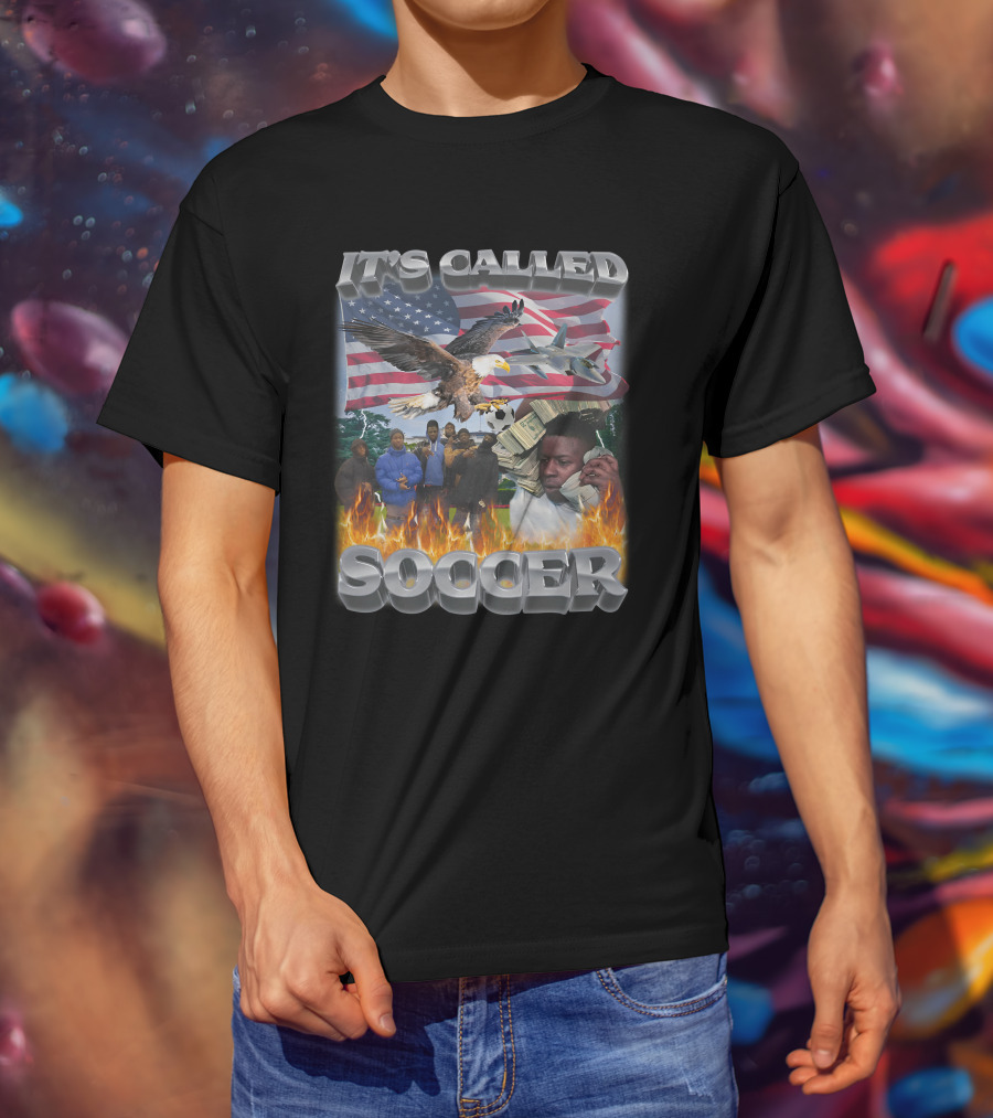 It's Called Soccer Swag Stimulus American Flag Eagle Money Flames T-Shirt