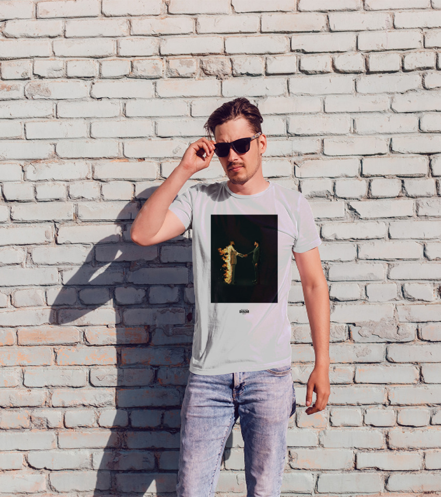 Boston Celtics 18/19 Jayson Tatum Jaylen Brown Handshake Fire T-Shirt