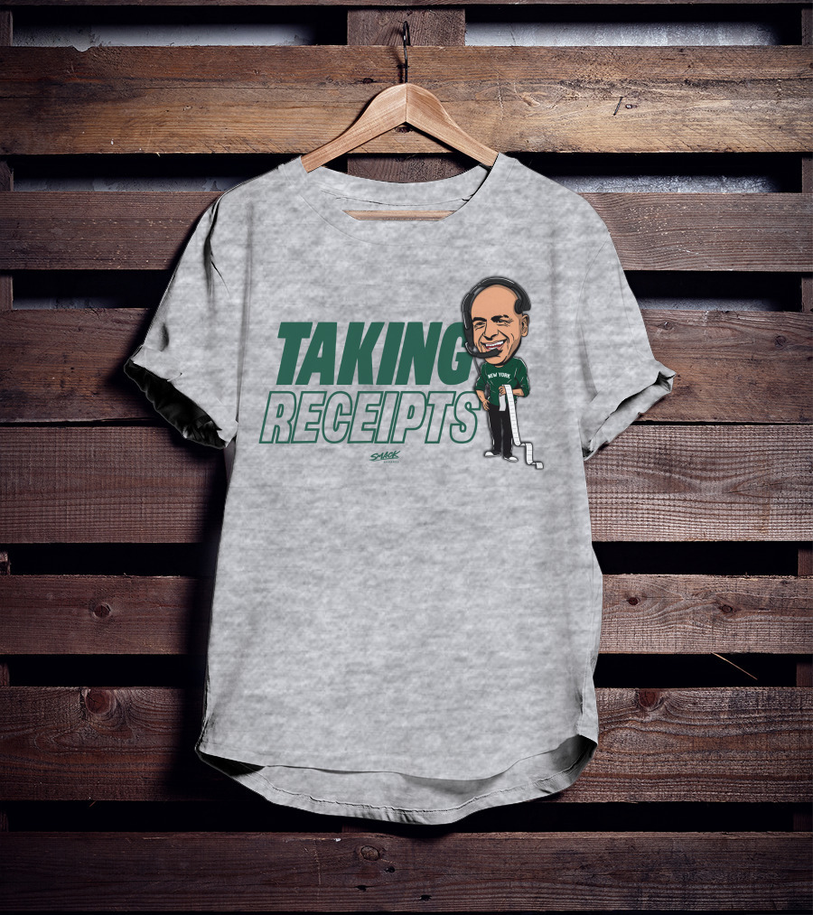 Taking Receipts New York Football Fans Sack Studios T-Shirt