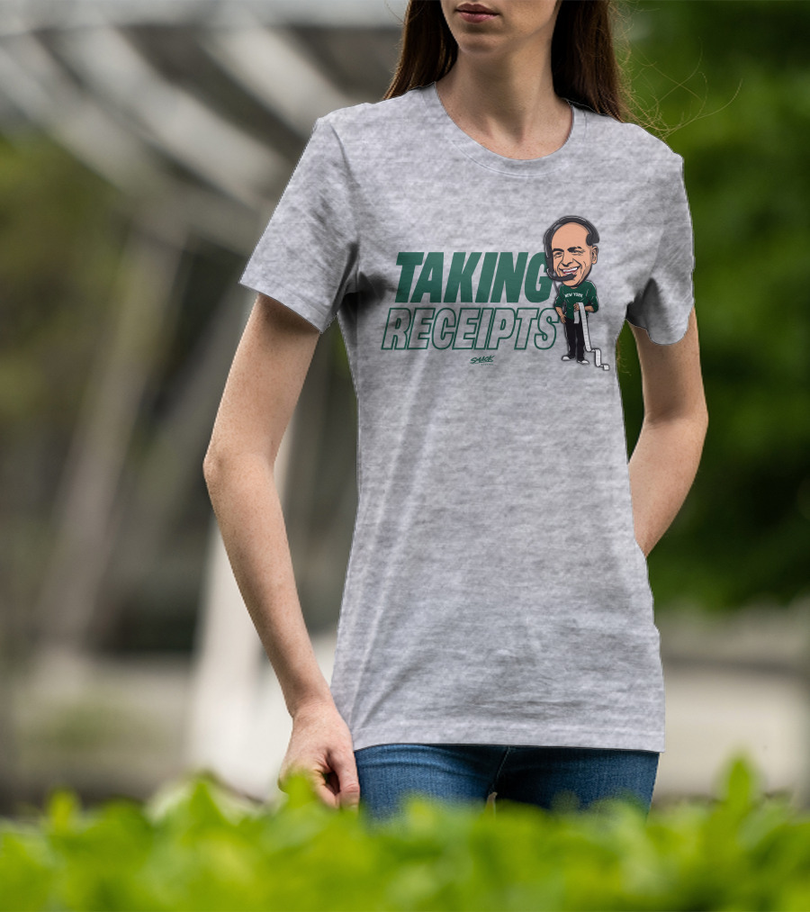 Taking Receipts New York Football Fans Sack Studios T-Shirt