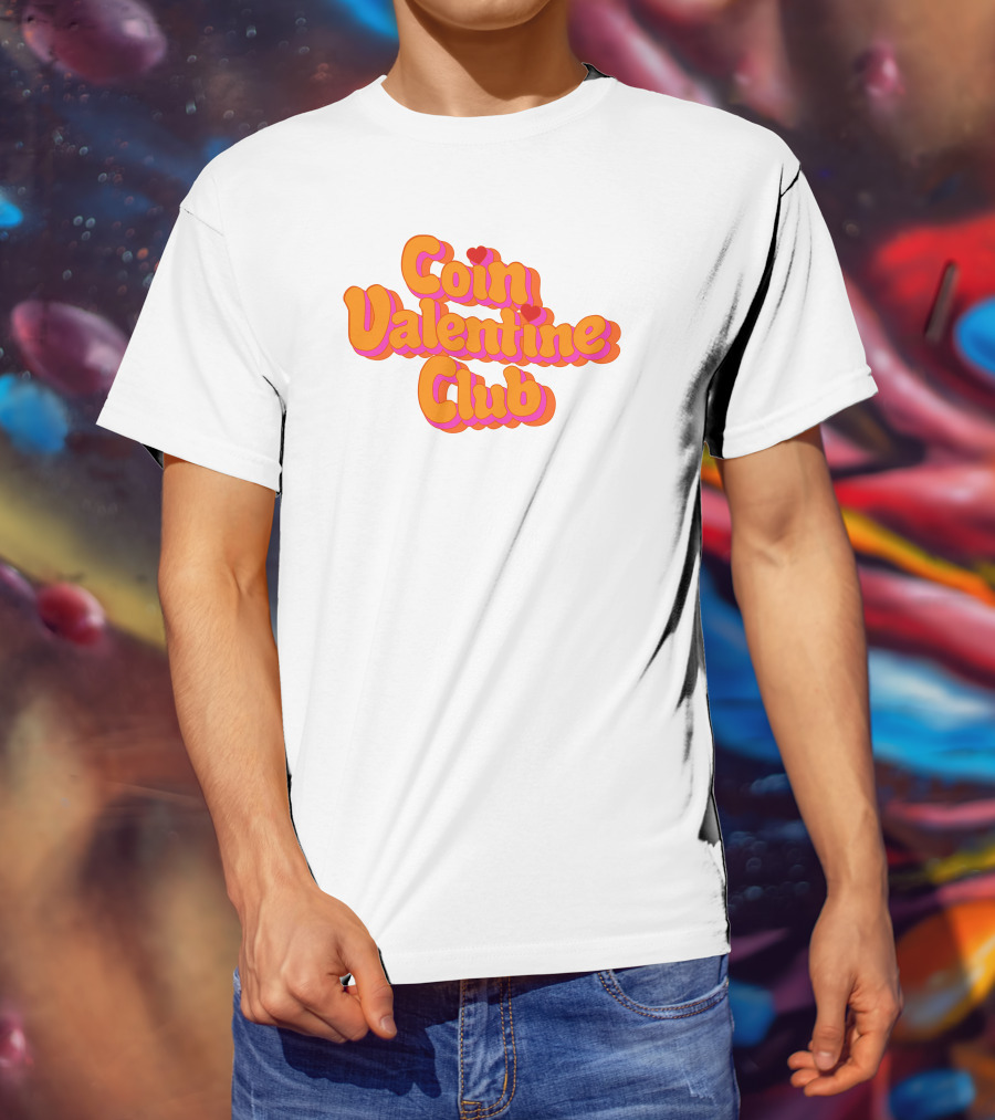 Coin Valentine Club Retro Style With Heart Accents T-Shirt