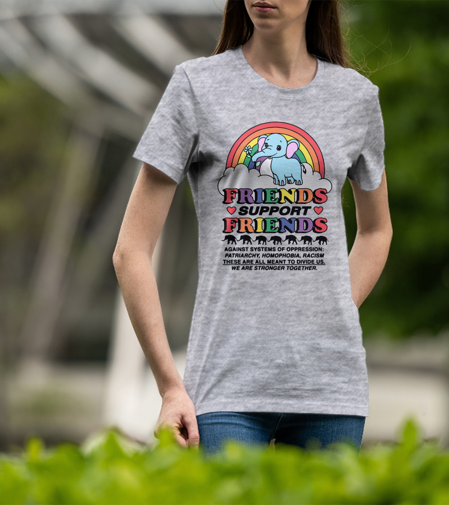 Friends Support Friends Against Systems Of Oppression Patriarchy Homophobia Racism We Are Stronger Together T-Shirt