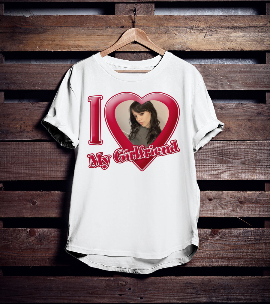 I Love My Girlfriend Jenna Ortega Heart Photo T-Shirt