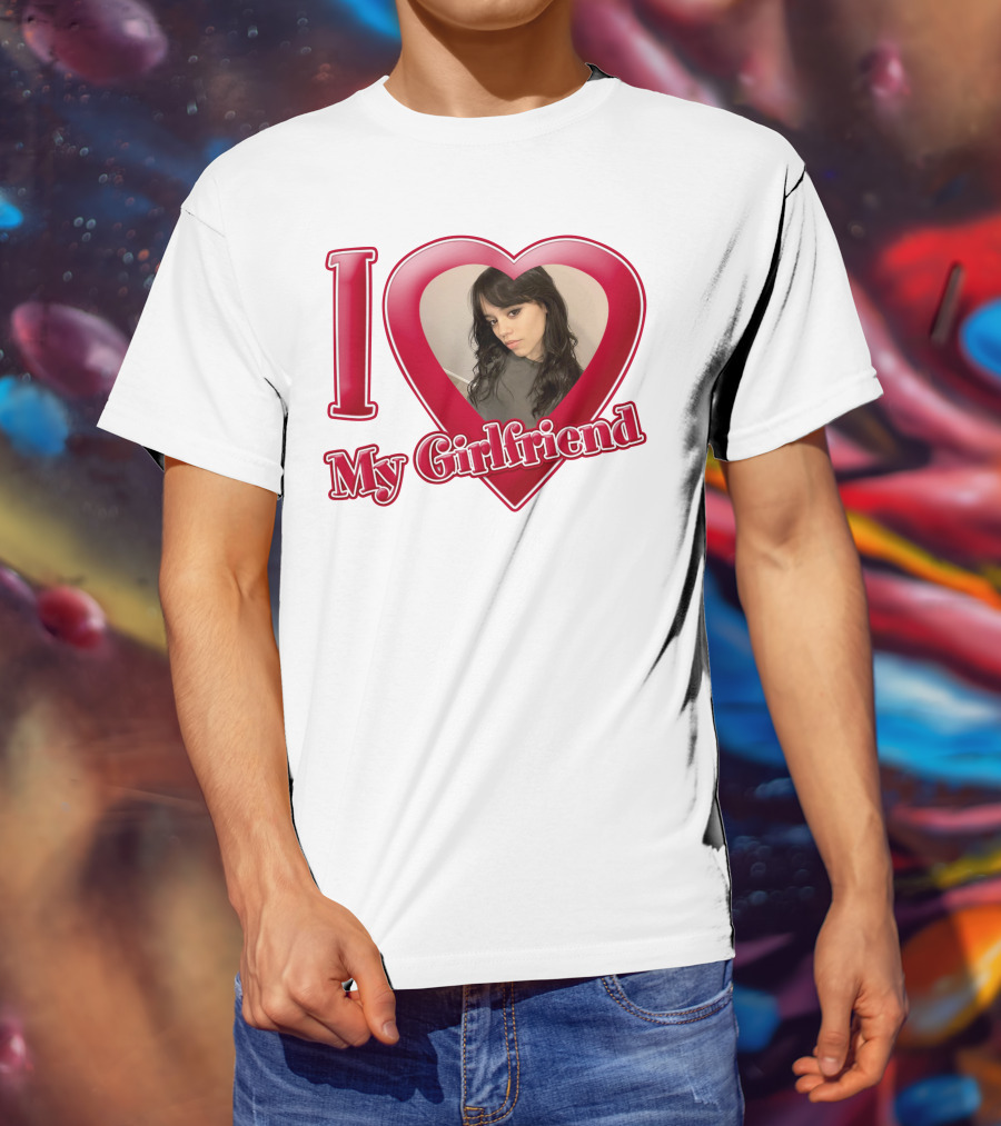 I Love My Girlfriend Jenna Ortega Heart Photo T-Shirt