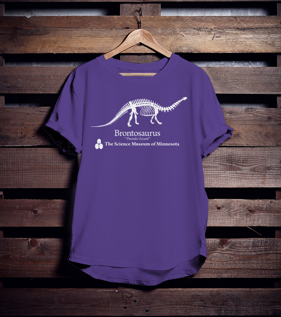 Brontosaurus Thunder Lizard Dinosaur Skeleton The Science Museum Of Minnesota T-Shirt