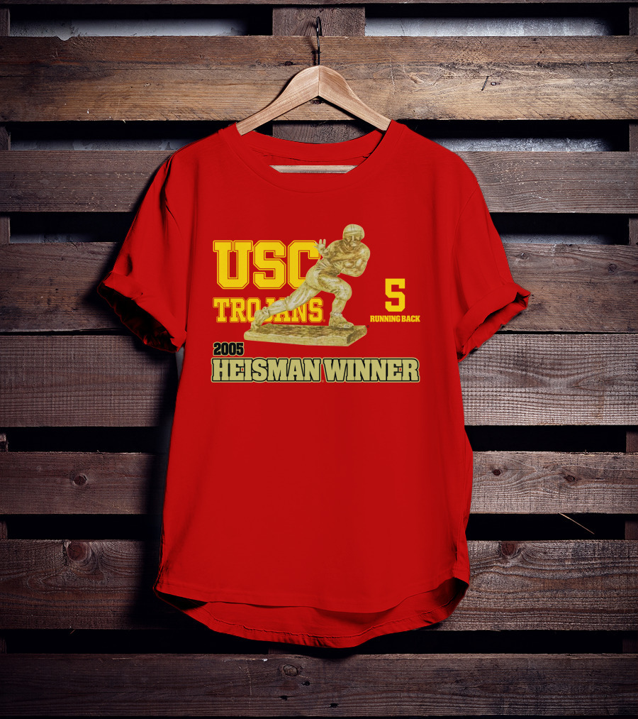 USC Trojans 5 Running Back 2005 Heisman Winner Football Achievement T-Shirt