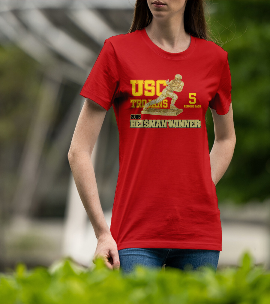 USC Trojans 5 Running Back 2005 Heisman Winner Football Achievement T-Shirt
