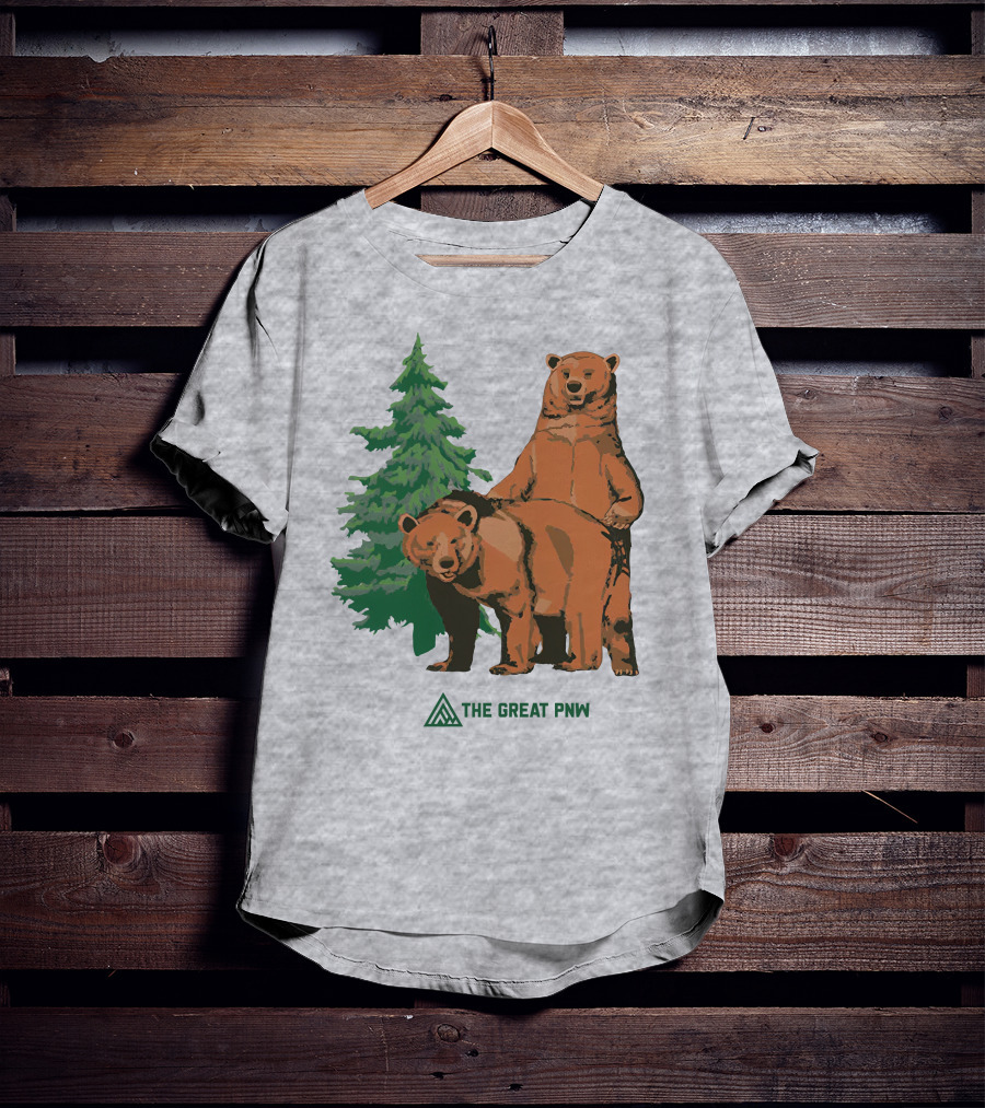 The Great PNW Bears And Pine Forest T-Shirt