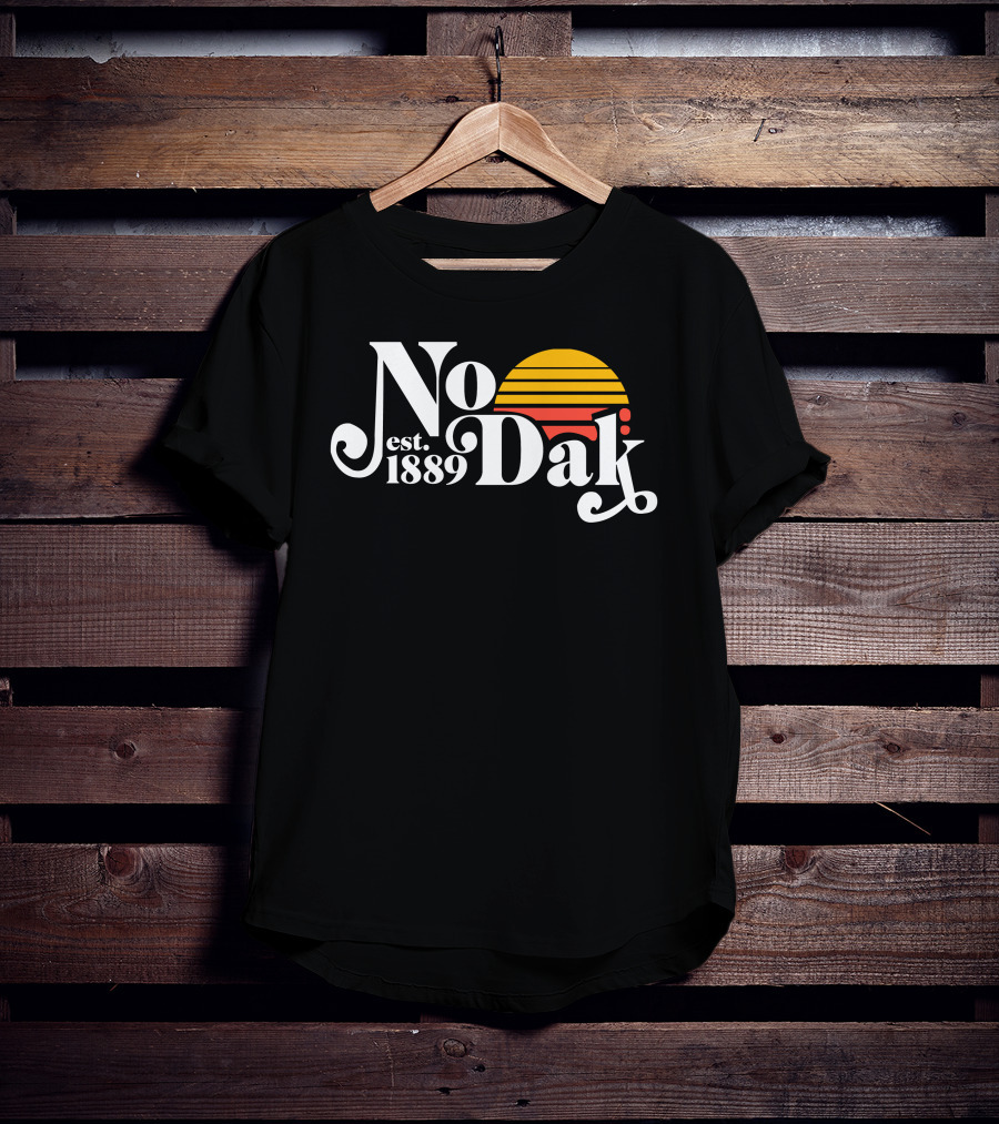 No Dak Est 1889 Retro Sunset T-Shirt