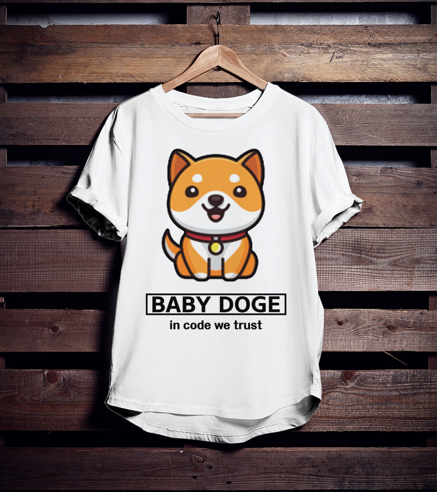 Baby Doge In Code We Trust Kawaii Shiba Inu Puppy T-Shirt