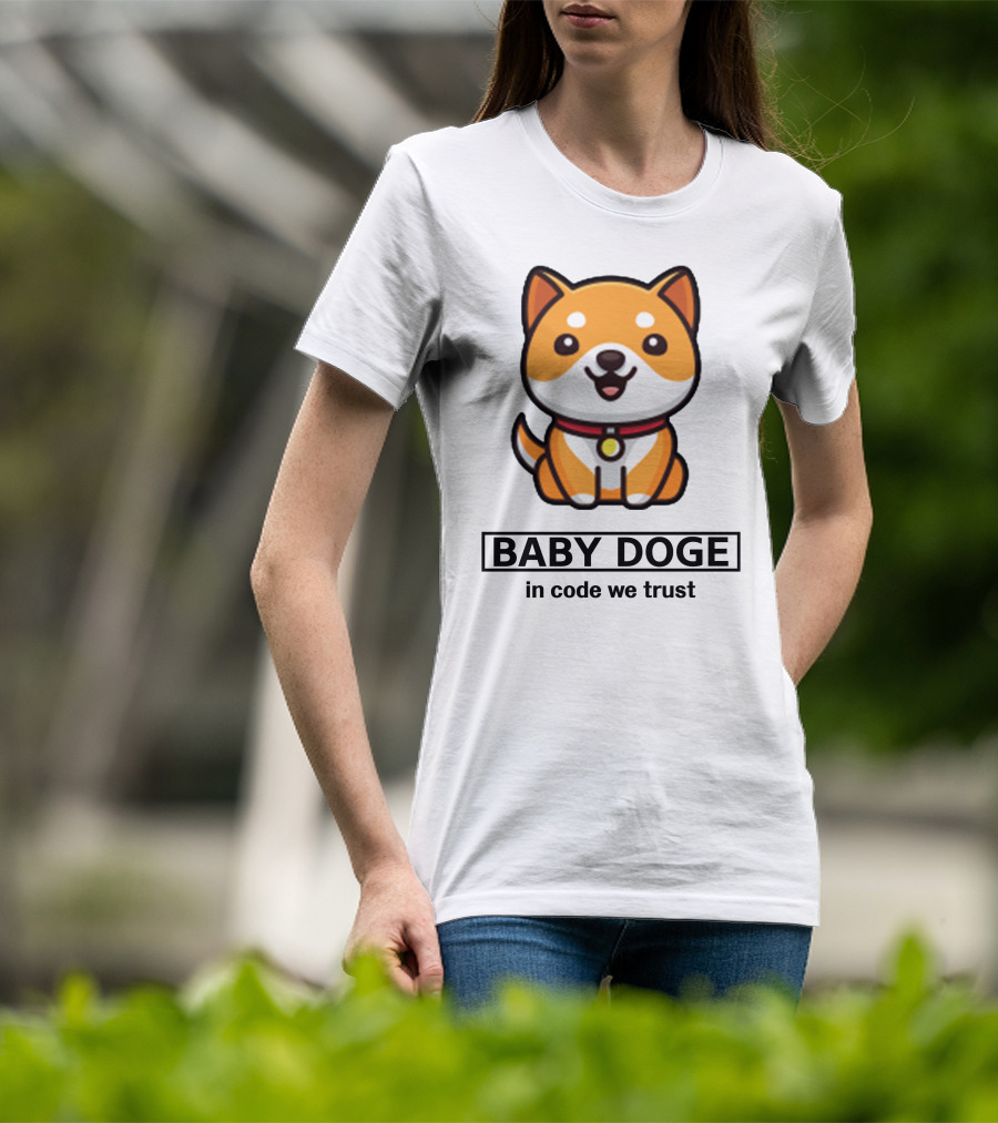 Baby Doge In Code We Trust Kawaii Shiba Inu Puppy T-Shirt