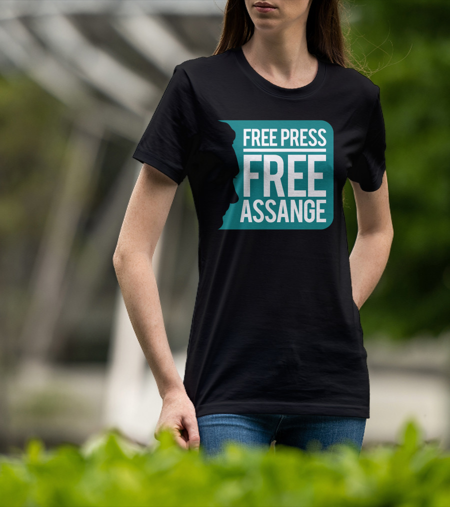 Free Press Free Assange Silhouette Campaign T-Shirt