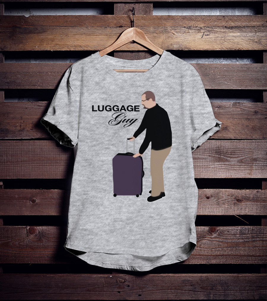 Luggage Guy Barstool Icon With Rolling Suitcase T-Shirt