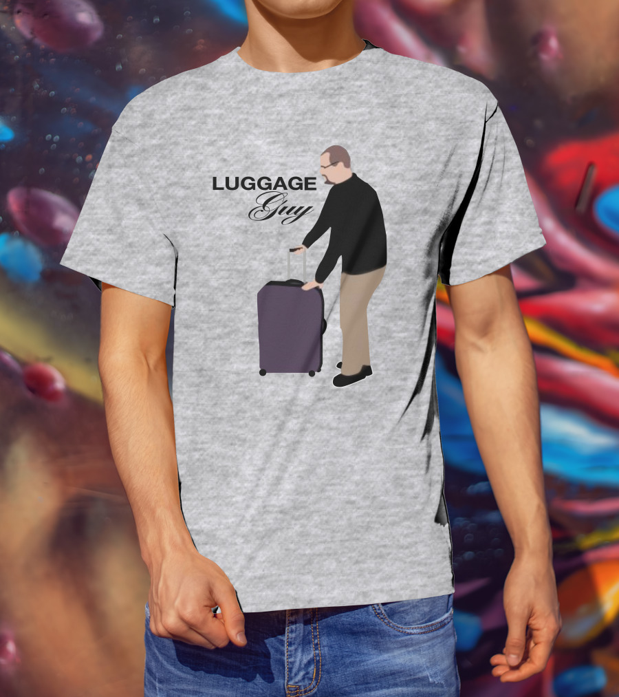 Luggage Guy Barstool Icon With Rolling Suitcase T-Shirt