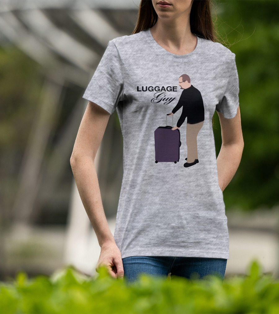 Luggage Guy Barstool Icon With Rolling Suitcase T-Shirt