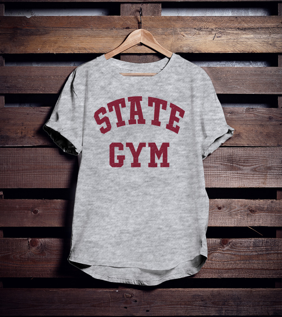 State Gym Vintage Athletic Typography T-Shirt