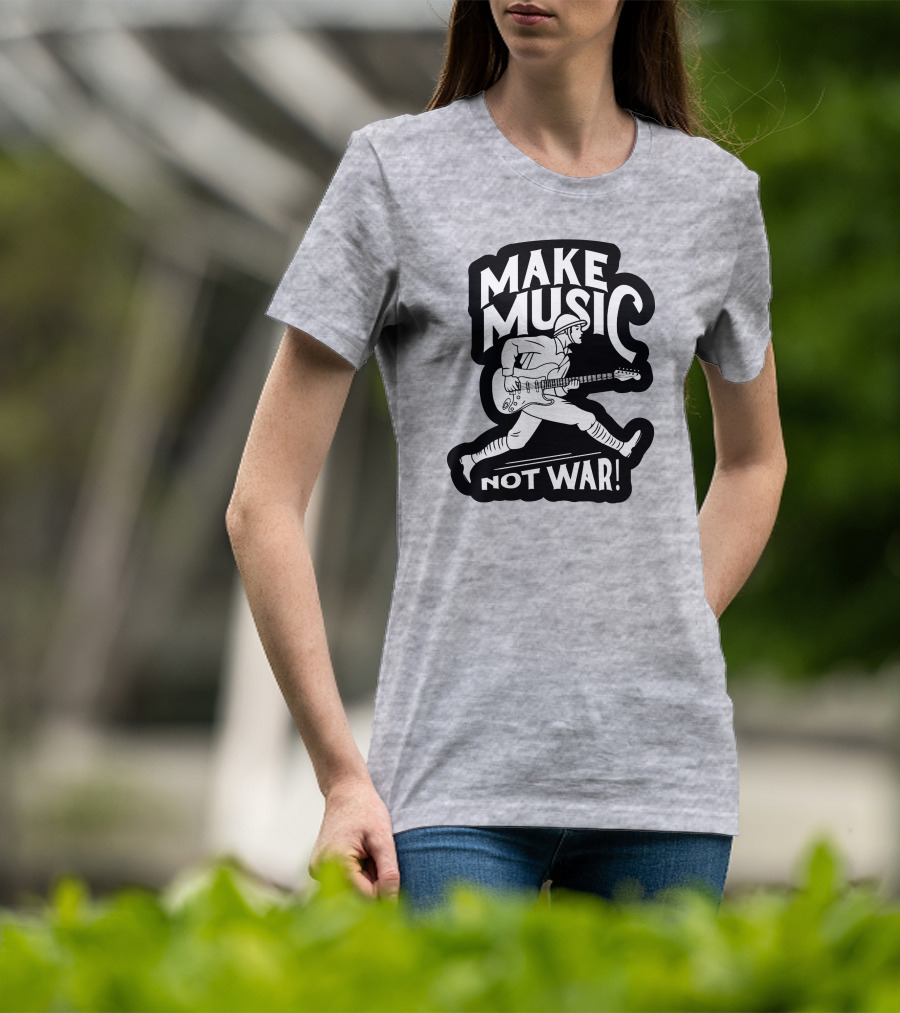 Matt Pinfield Make Music Not War Guitar Soldier Iconic Message T-Shirt