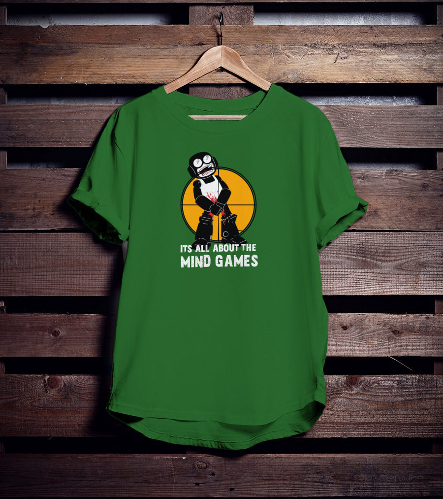 Its All About The Mind Games Targeted Character With Bloodstained Bat T-Shirt