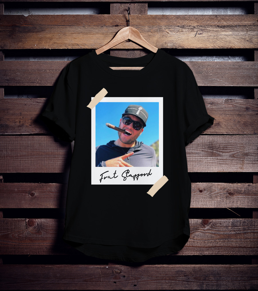 Frat Stafford Cigar Photo Wearing Hat T-Shirt