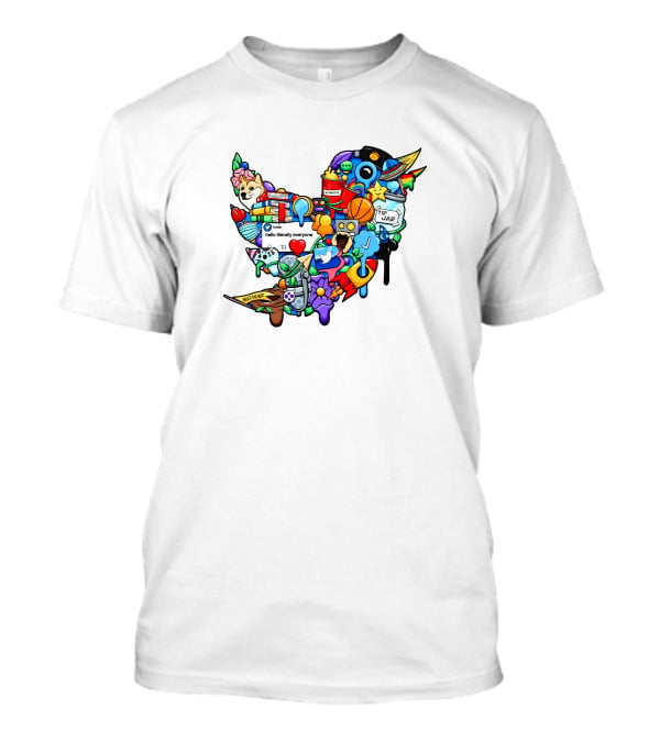 Tweetup Hello Literally Everyone Tip Jar Pop Culture Icons Mashup T-Shirt