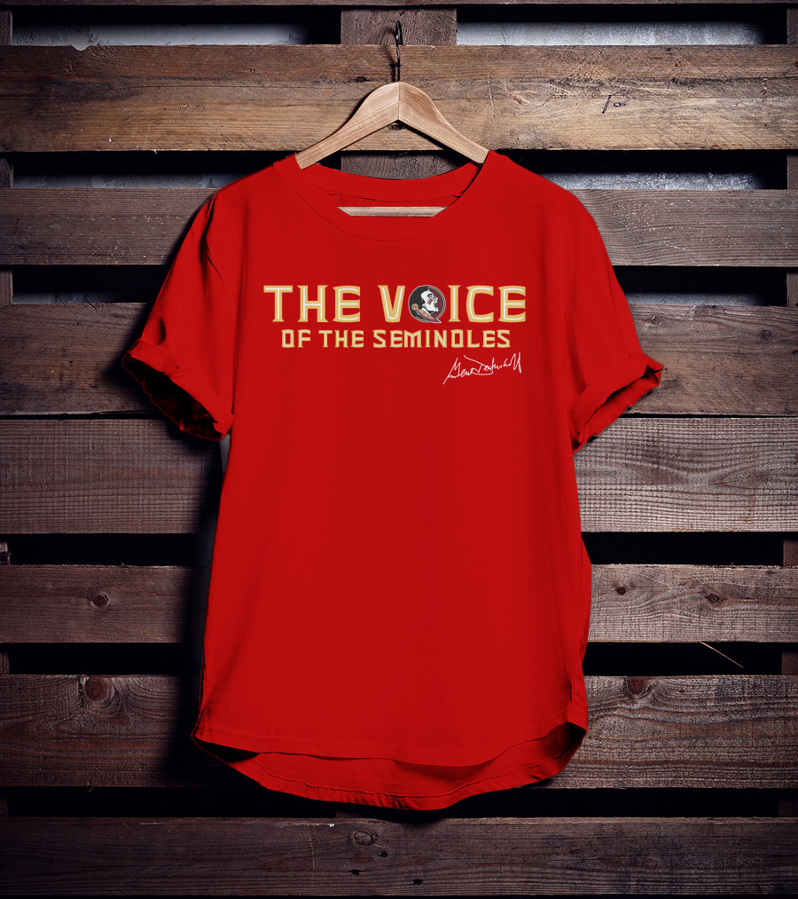 The Voice Of The Seminoles Gene Deckerhoff Signature With Florida State Seminoles T-Shirt