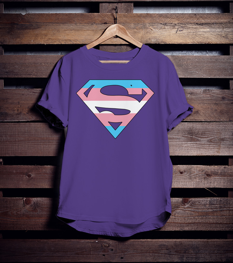 Superman Logo Trans Flag Trans Rights Are Human Rights T-Shirt