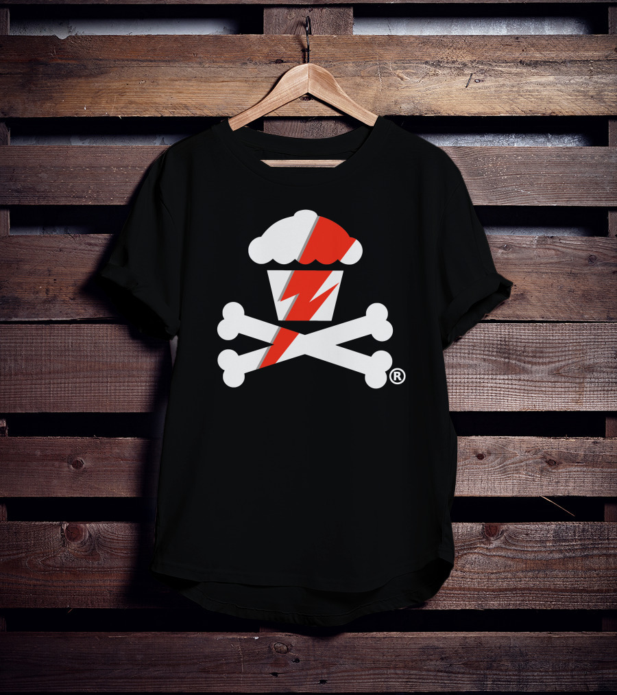 James Gunn Cupcake Crossbones Logo With Lightning Bolt T-Shirt