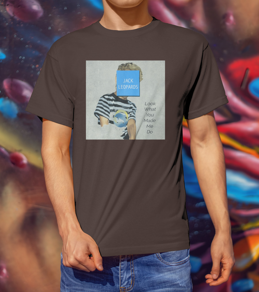 Jack Leopards Look What You Made Me Do Striped Shirt Blue Square T-Shirt