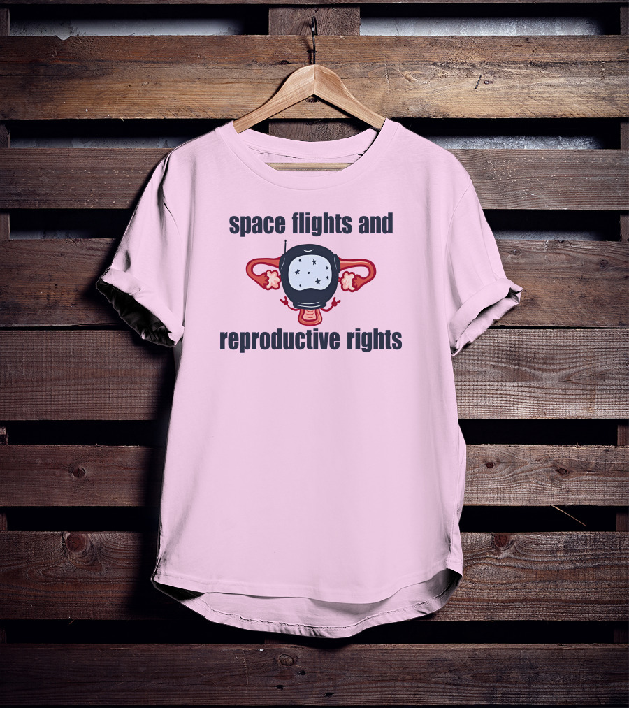 Space Flights And Reproductive Rights Emily Calandrelli Wearing Space Light T-Shirt