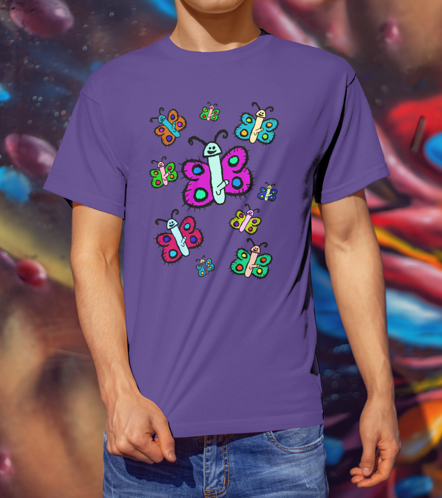 Teen Hearts Merch Wienerflys Colorful Butterfly Characters T-Shirt