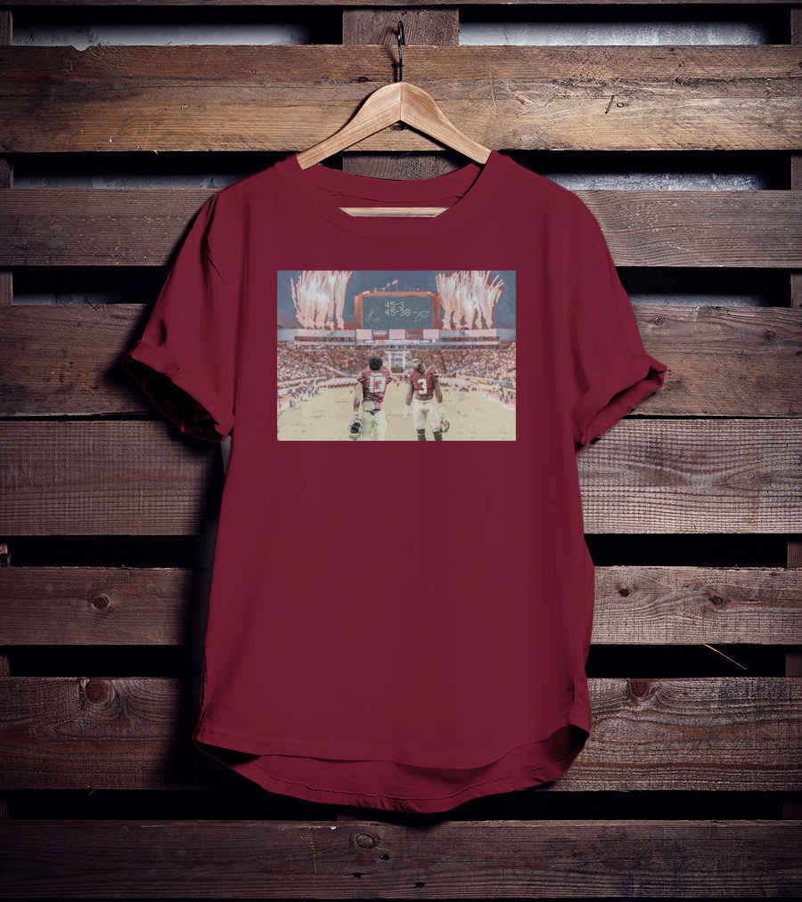 Treybenson3 State Champs 15-3 45-38 Collab Wht T-Shirt