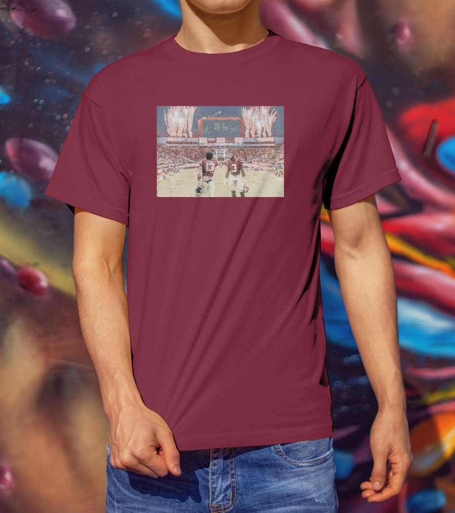 Treybenson3 State Champs 15-3 45-38 Collab Wht T-Shirt