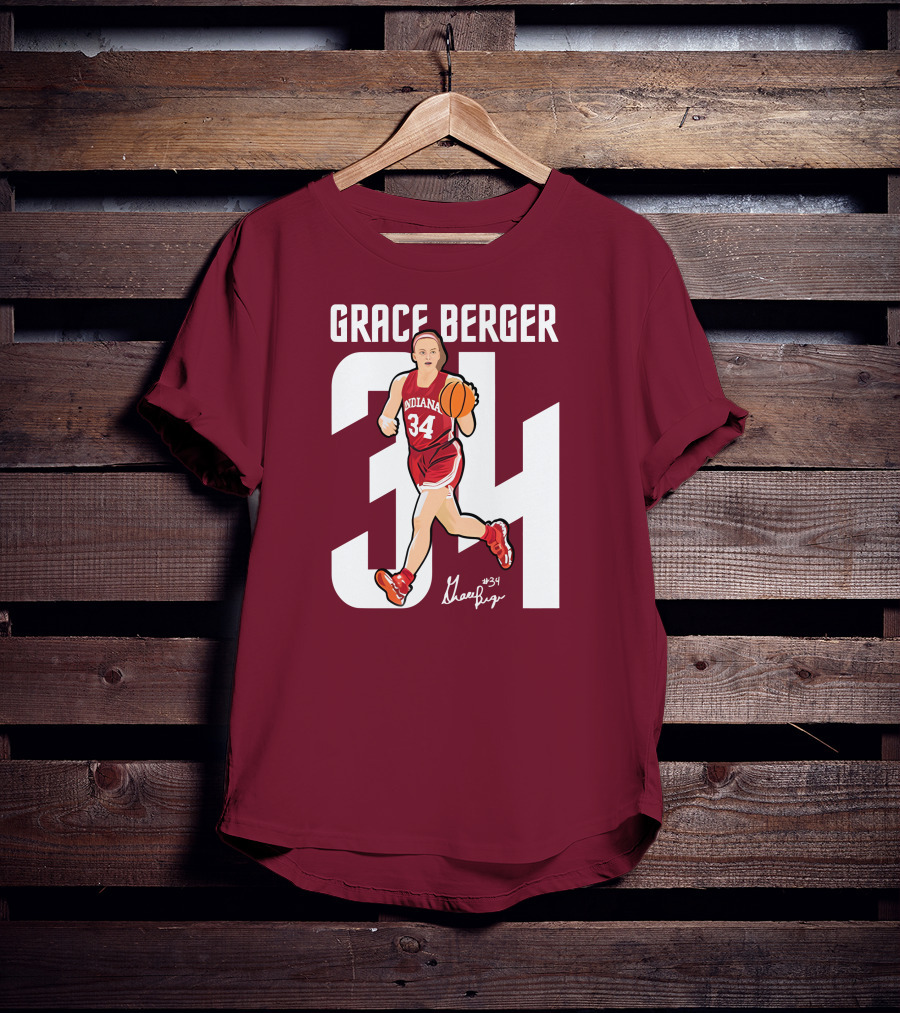 Grace Berger Indiana Basketball 34 Signature Player T-Shirt