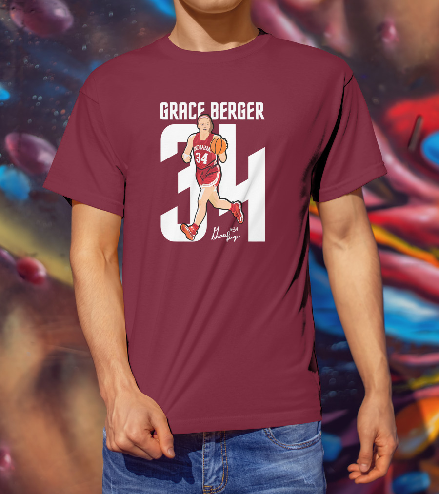 Grace Berger Indiana Basketball 34 Signature Player T-Shirt