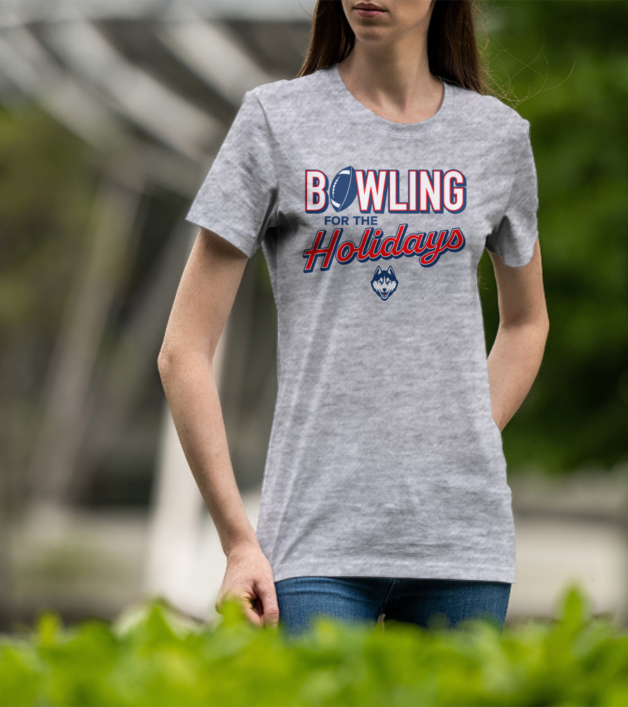 Uconn Huskies Bowling For The Holidays Football T-Shirt
