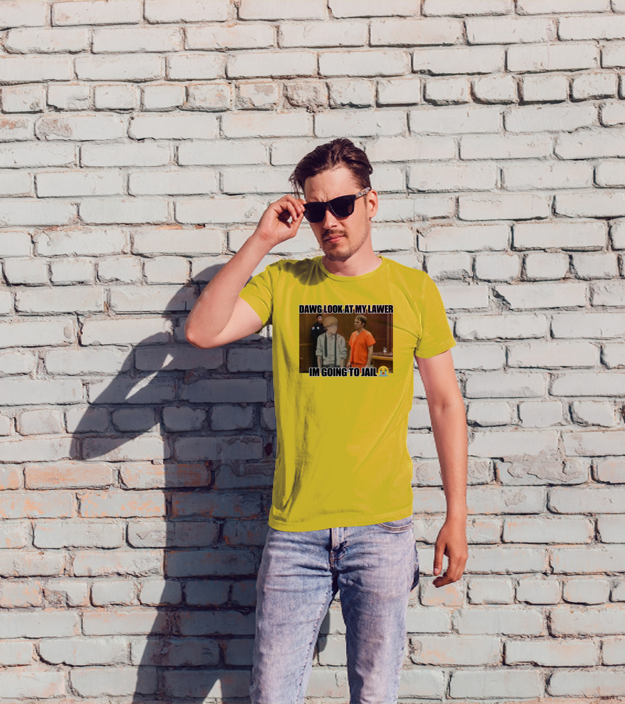 Dawg Look At My Lawer I'm Going To Jail Emoji Anime Character Courtroom T-Shirt