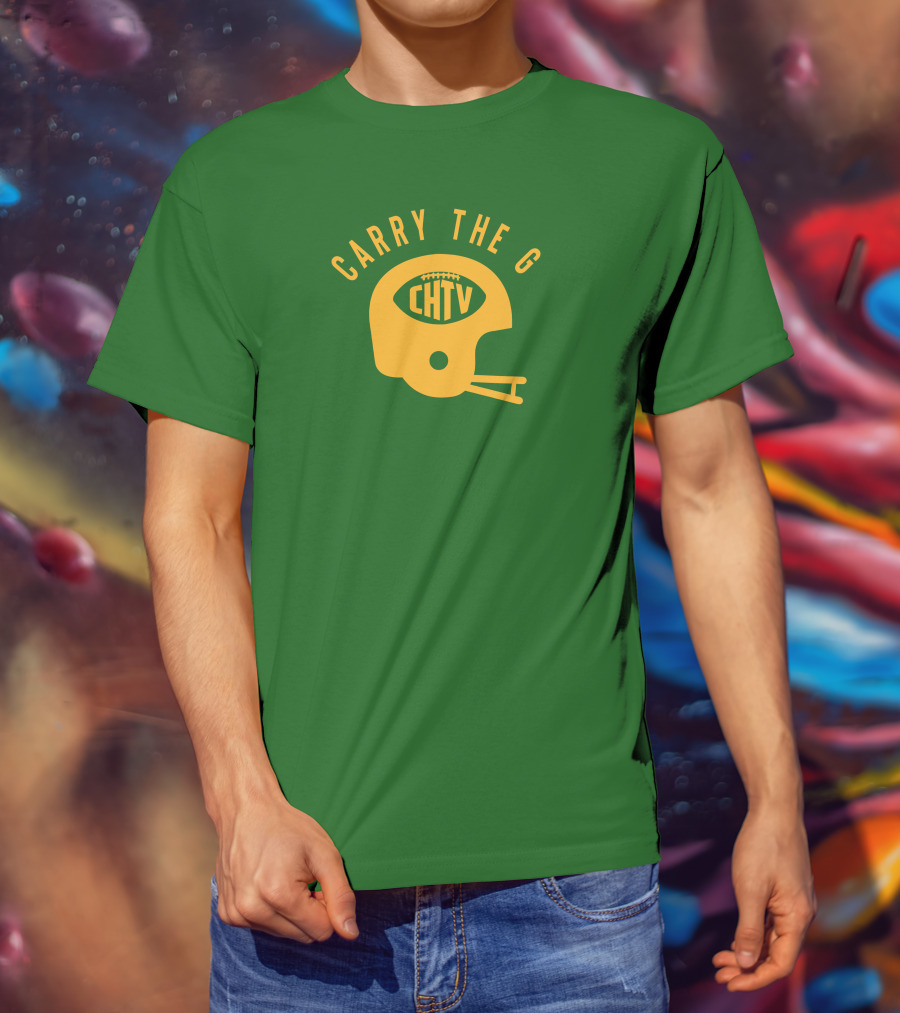 Cheeseheadtv Carry The G Football Helmet CHTV T-Shirt
