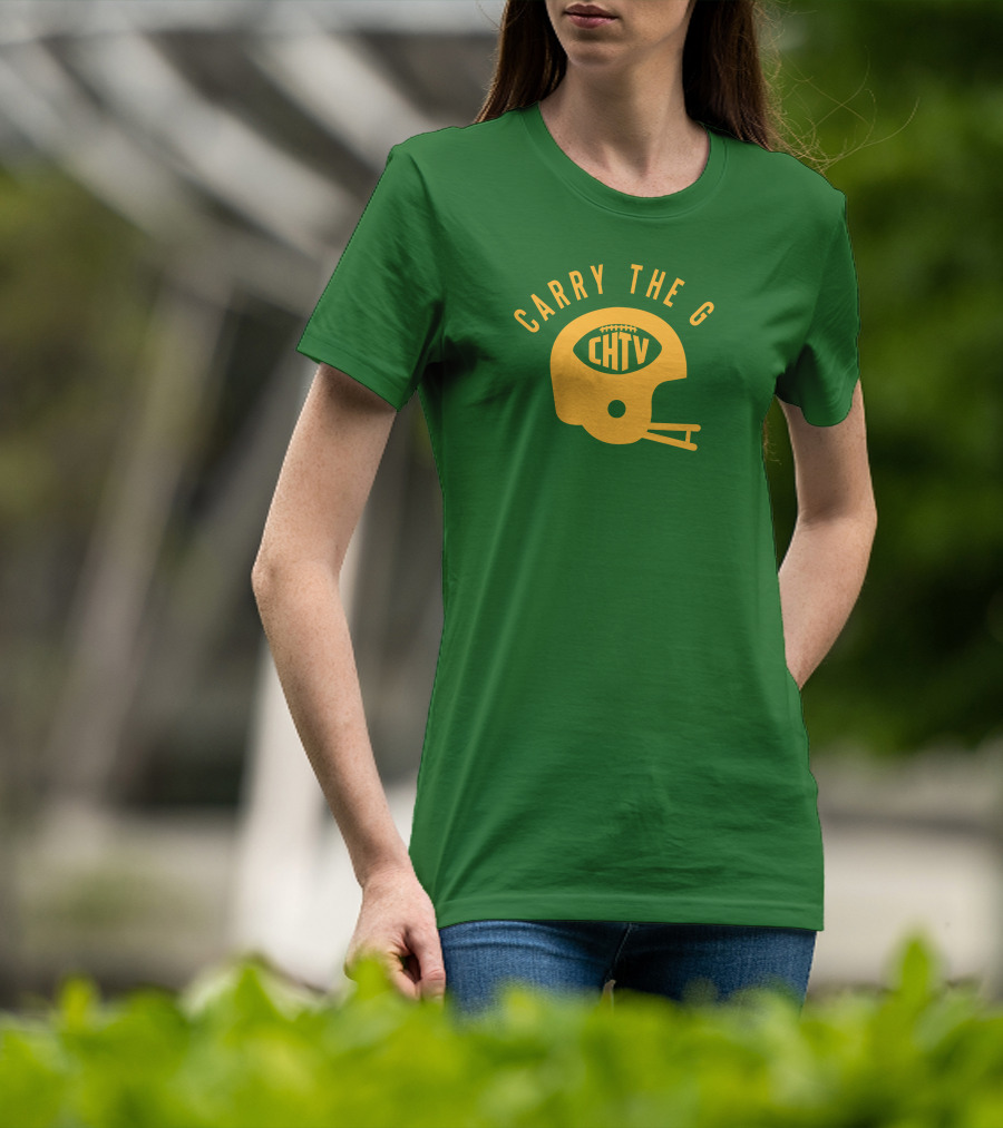 Cheeseheadtv Carry The G Football Helmet CHTV T-Shirt