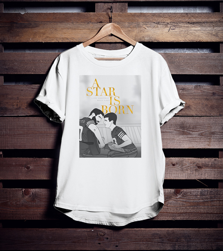 A Star Is Born Jimmy Garoppolo Brock Purdy Football Sketch T-Shirt