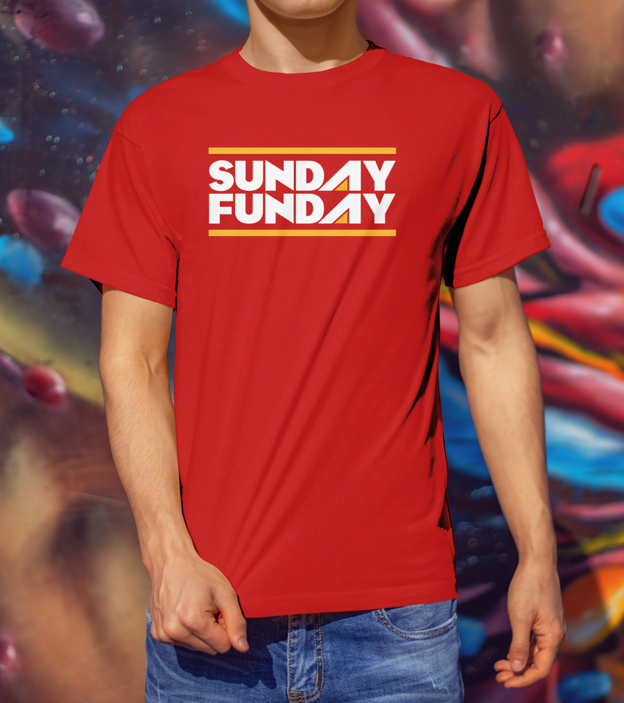 Sunday Funday Westside Storey Store Bold Red Typography T-Shirt