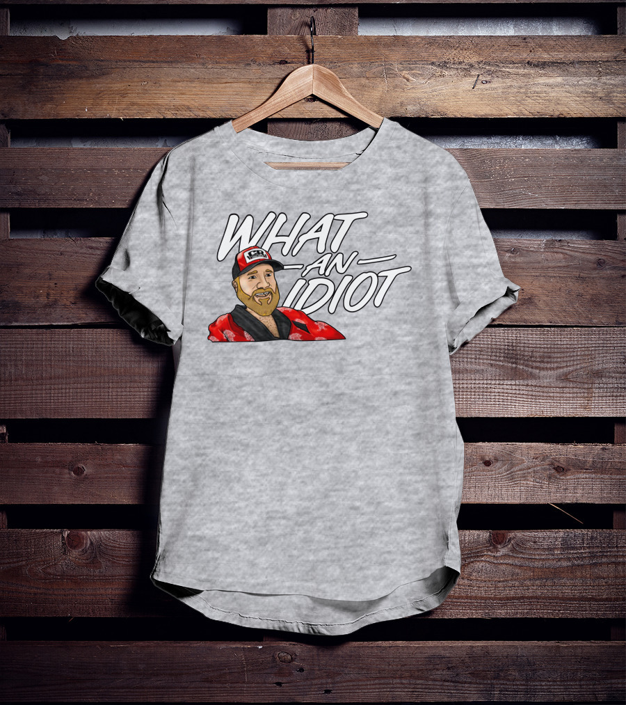 Couch Racer Who Says What An Idiot With Bearded Guy In Cap T-Shirt