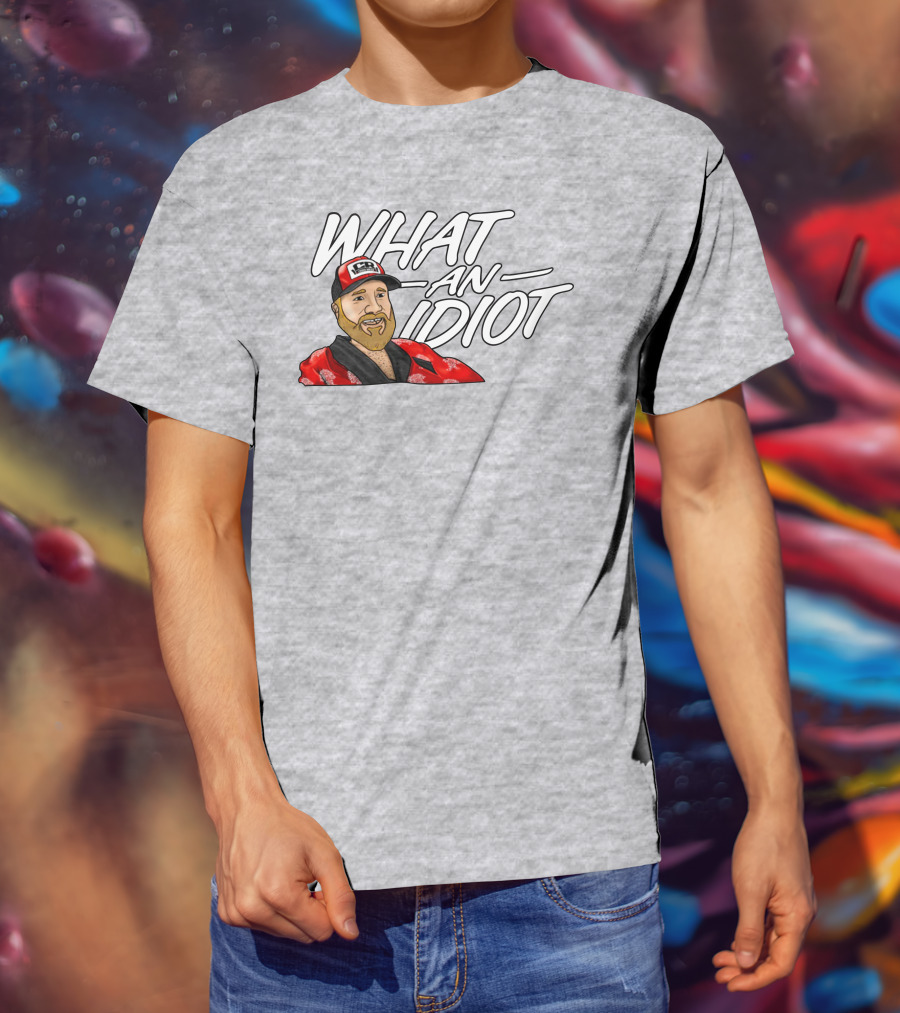 Couch Racer Who Says What An Idiot With Bearded Guy In Cap T-Shirt