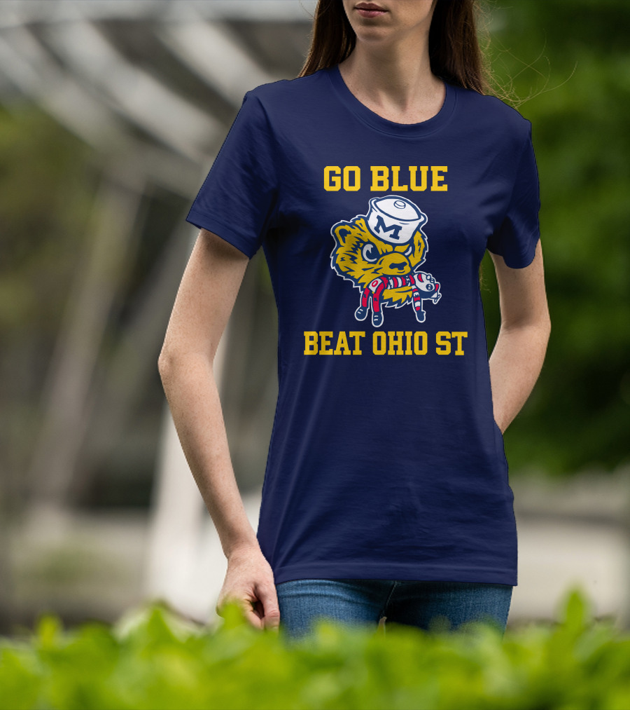 Go Blue Beat Ohio St Michigan Wolverine Victory Mascot Showdown T-Shirt
