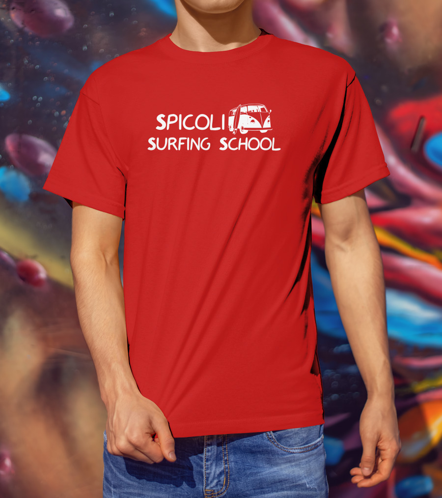 Spicoli Surfing School Super 70s Sports Vintage Van Surfboard T-Shirt