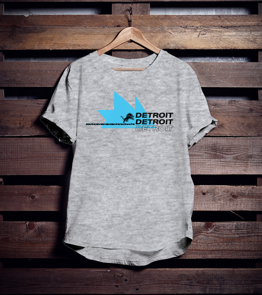 Detroit Detroit Detroit Lions Football Blue Triangles T-Shirt