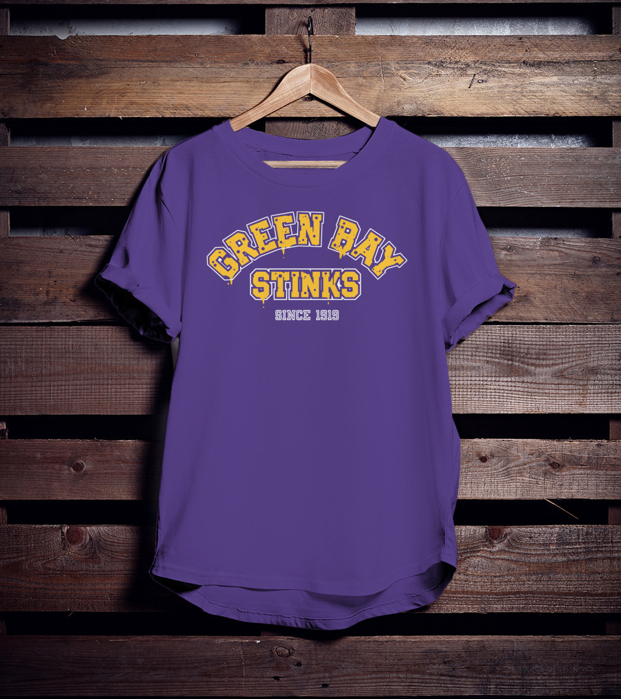 Green Bay Stinks Since 1919 John Randle Purple Yellow Football Rivalry Joke T-Shirt