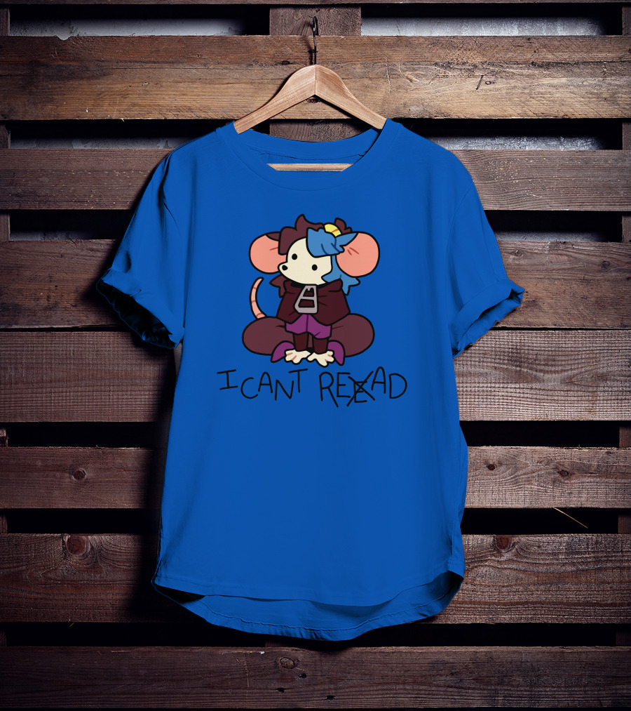 Willowmvp Merch I Can't Reead Mouse Character With Hooded Cloak T-Shirt