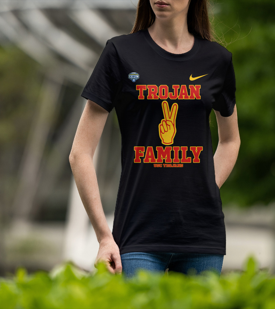 Trojan Family USC Trojans Cotton Bowl Victory Sign T-Shirt